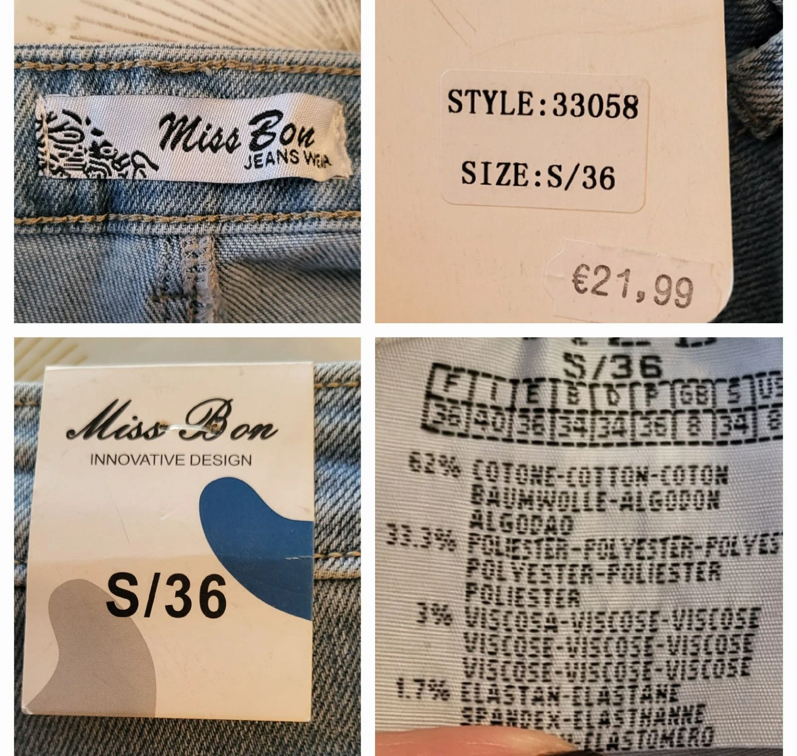 Miss Bon Jean TS/TFr36 - Azul - Corte Slim - Novo com Etiqueta – photo 5